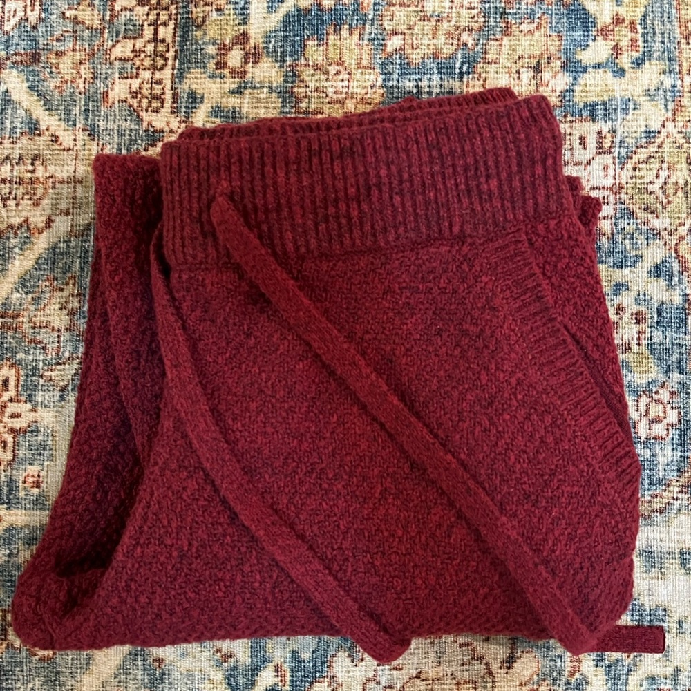 Stars Above Maroon Knit Lounge Pants